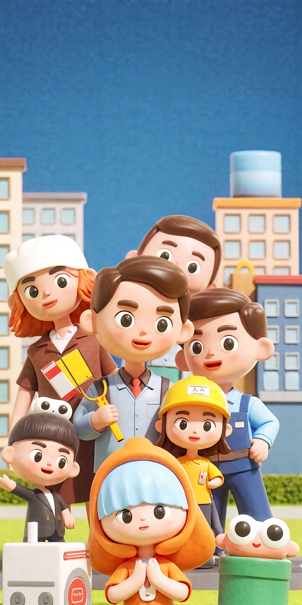 可爱3D卡通形象展现不同职业人群的风采AI