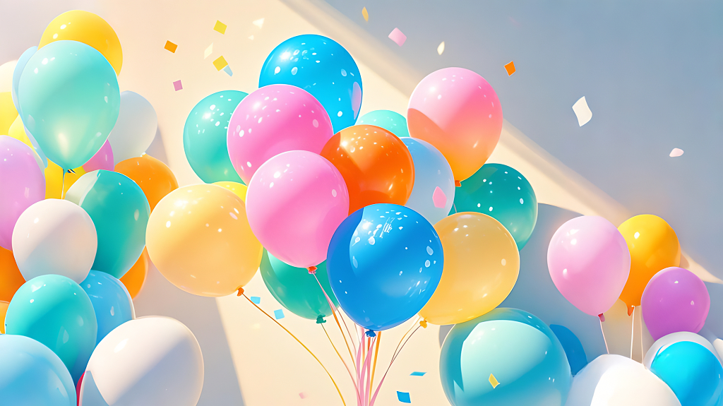 生日快乐气球背景AI
