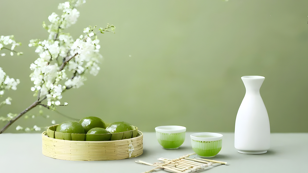 传统节日清明节传统美食青团统与美味的结合AI