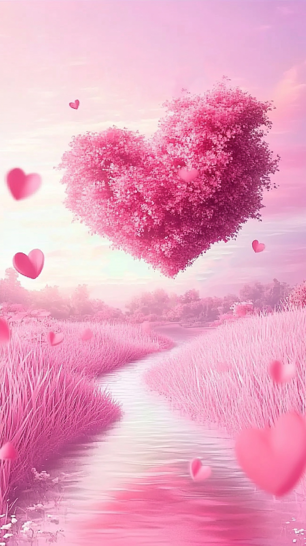 飘落花瓣动态背景图片AI