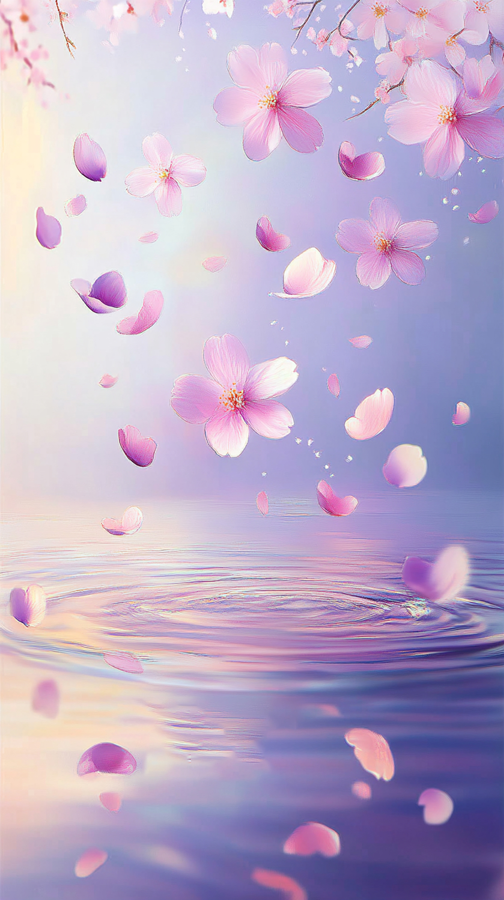 飘落花瓣动态背景图片AI