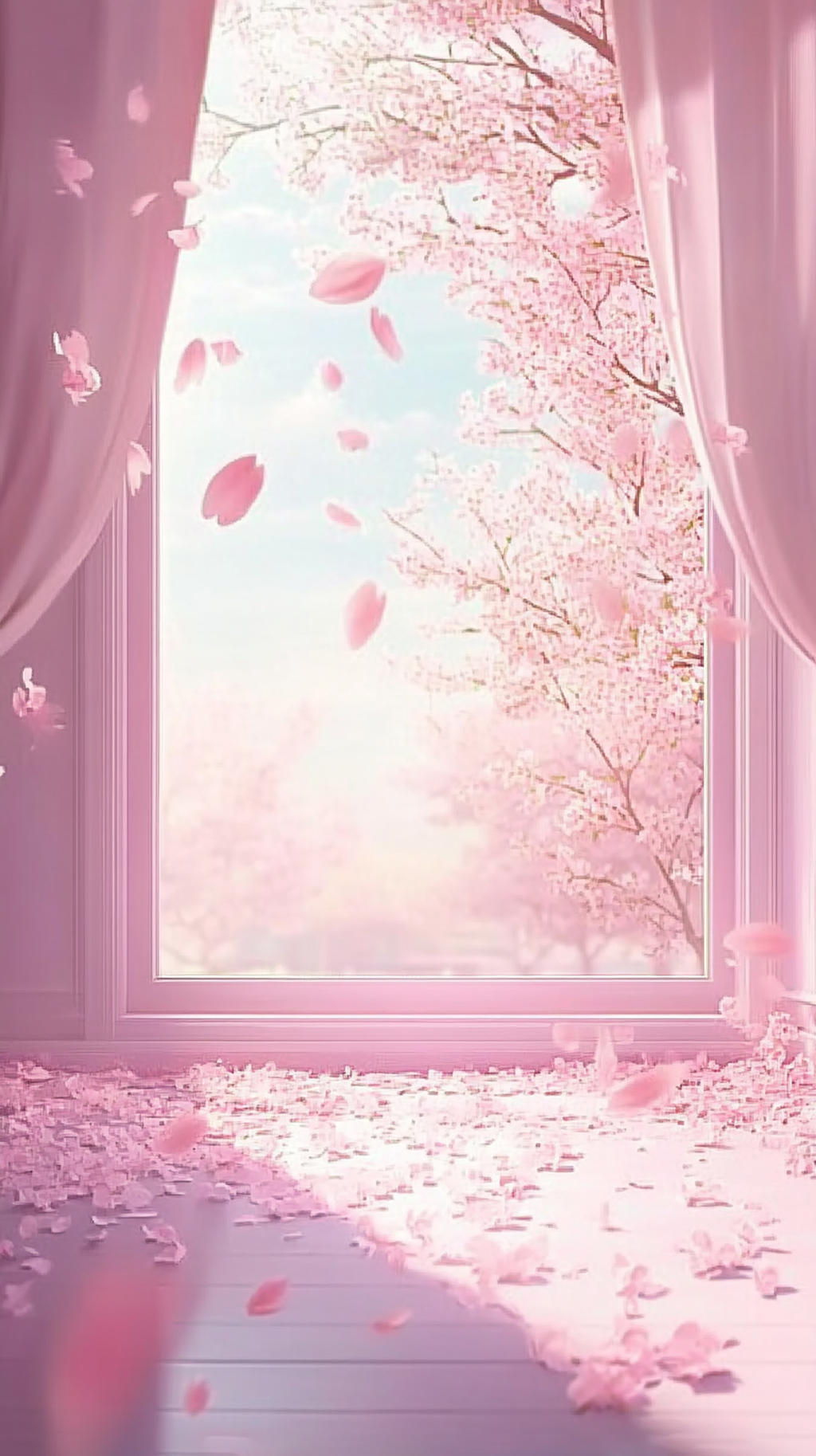 飘落花瓣动态背景图片AI