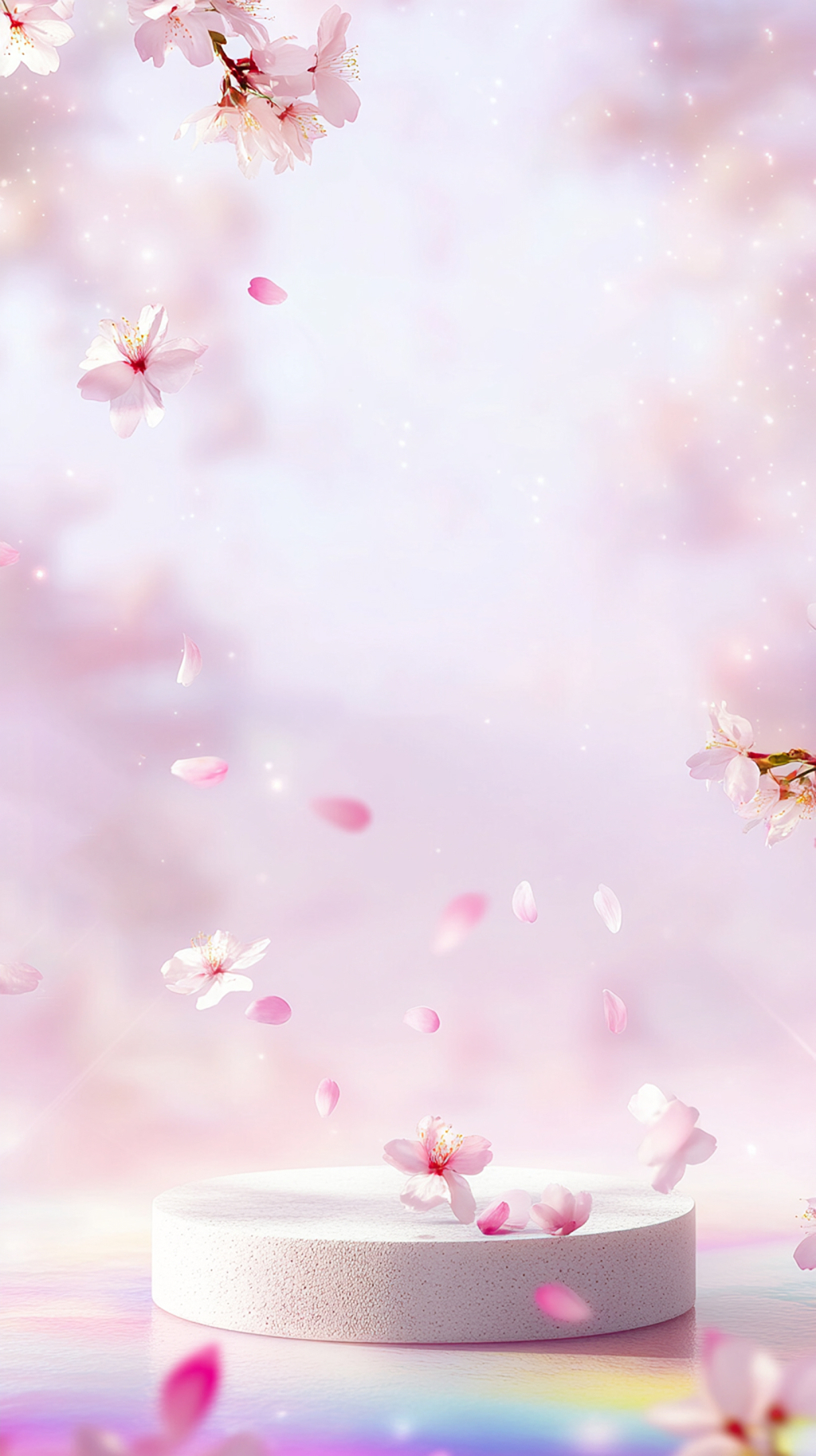 飘落花瓣动态背景图片AI