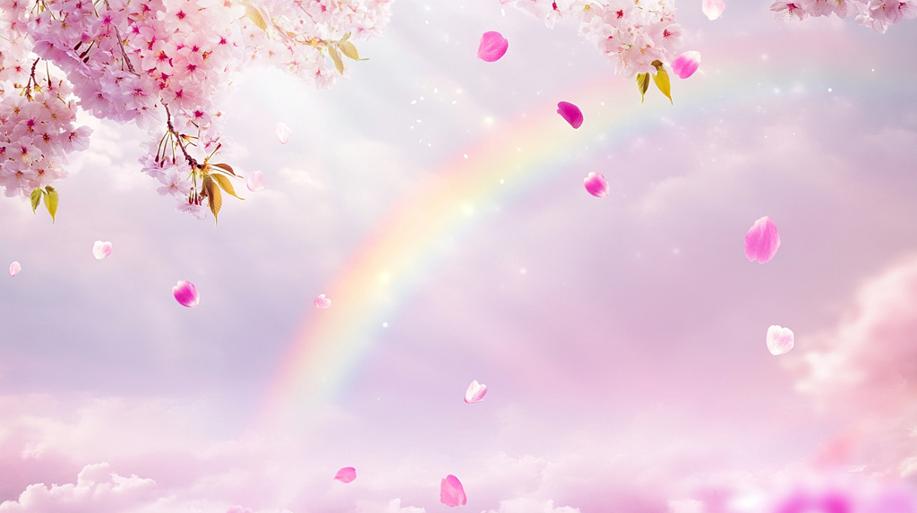 唯美花瓣背景图桌面壁纸飘落花瓣动态背景图片AI