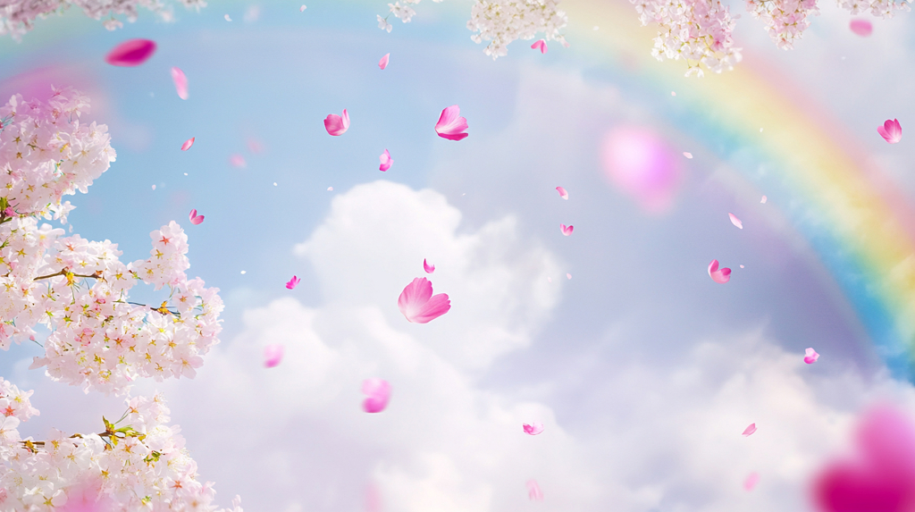 唯美花瓣背景图桌面壁纸飘落花瓣动态背景图片AI