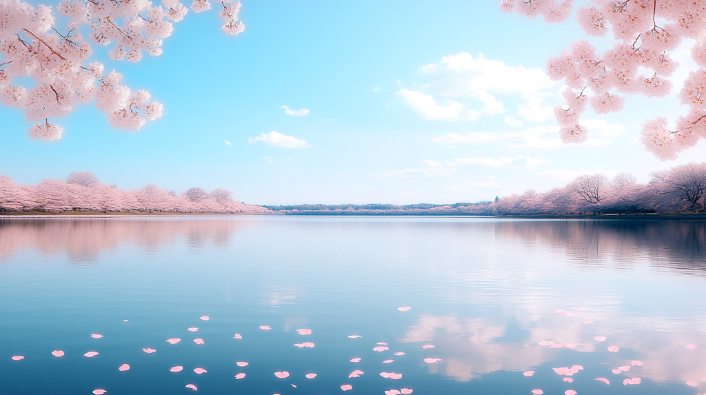 唯美花瓣背景图桌面壁纸飘落花瓣动态背景图片AI
