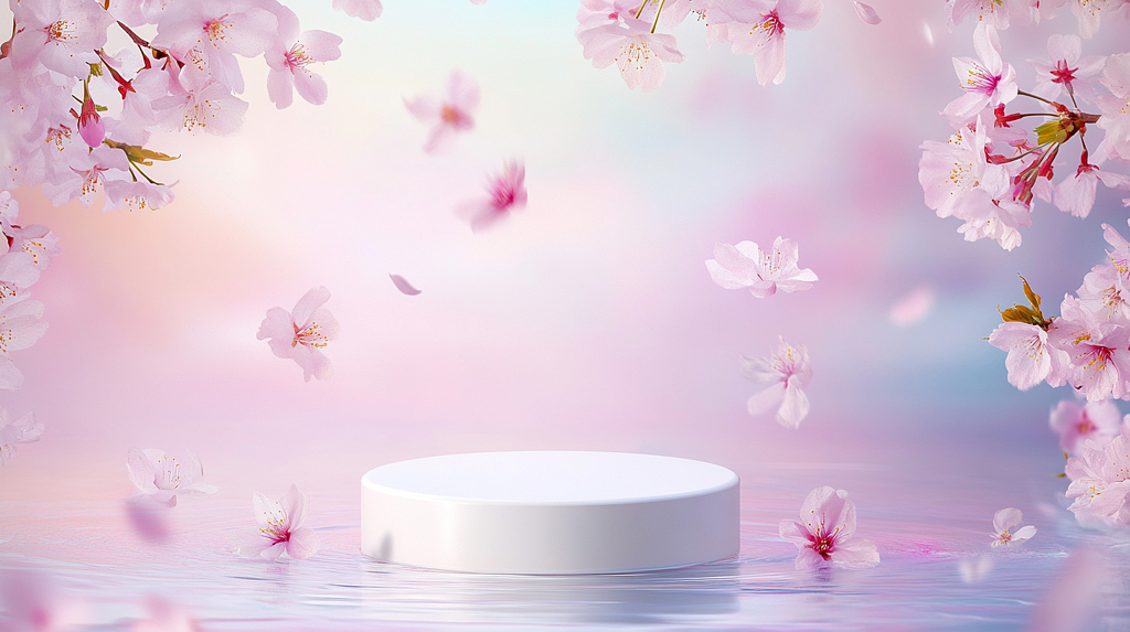 唯美花瓣背景图桌面壁纸飘落花瓣动态背景图片AI