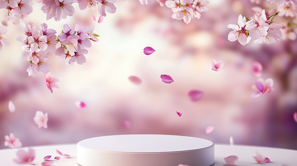 唯美花瓣背景图桌面壁纸飘落花瓣动态背景图片AI