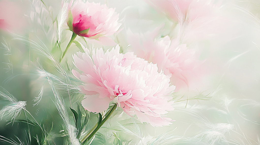 唯美花瓣背景图桌面壁纸飘落花瓣动态背景图片AI