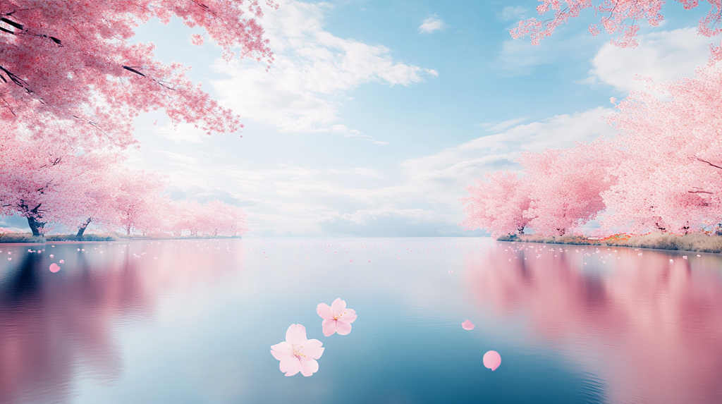 唯美花瓣背景图桌面壁纸飘落花瓣动态背景图片AI