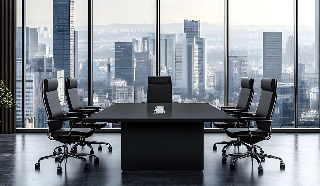 企业文化办公商务高层城市景观现代会议室团队办公场景图AI