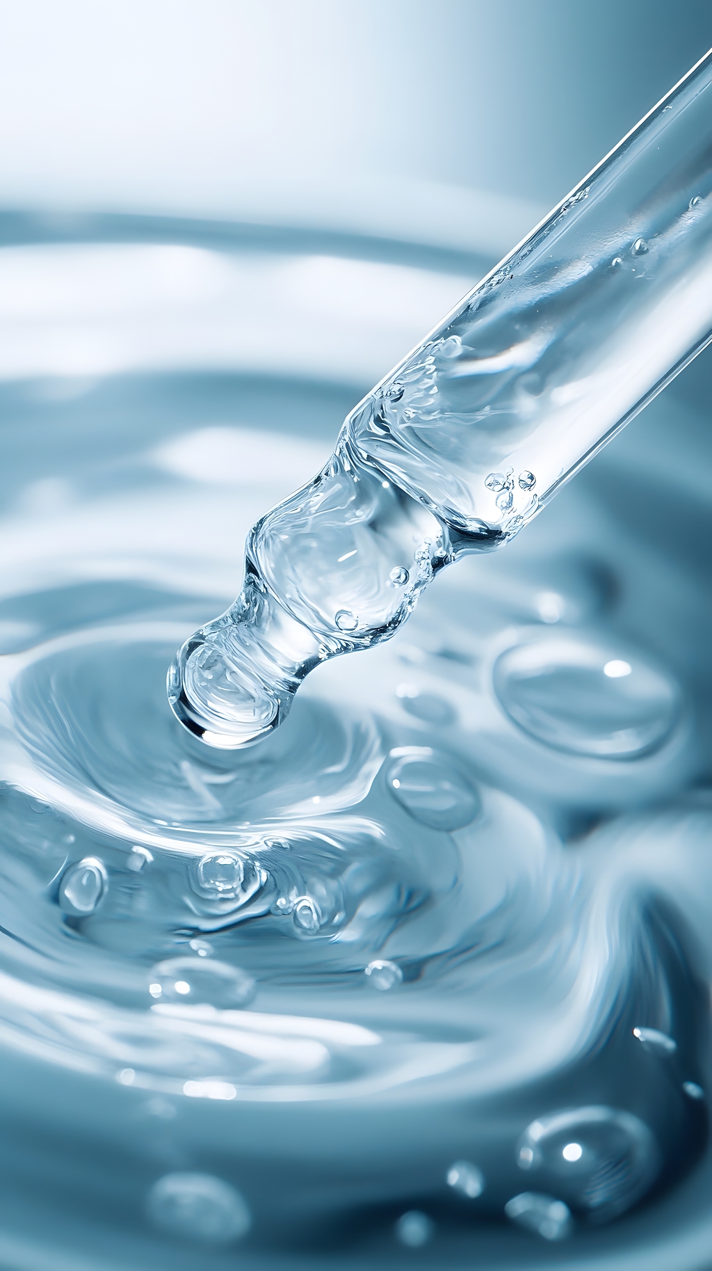 透明滴管滴水美容精华展示AI