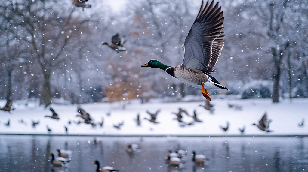 一群飞鸟于广阔天际振翅翱翔AI