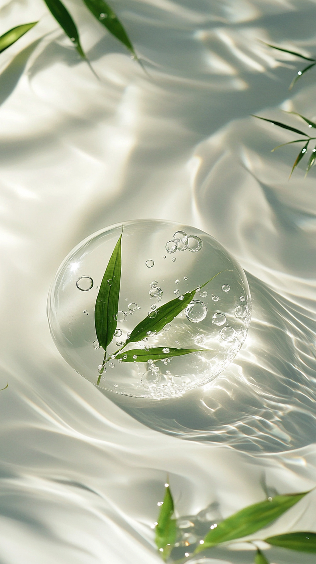 呈现透明质酸强大锁水能力的美容成分背景AI