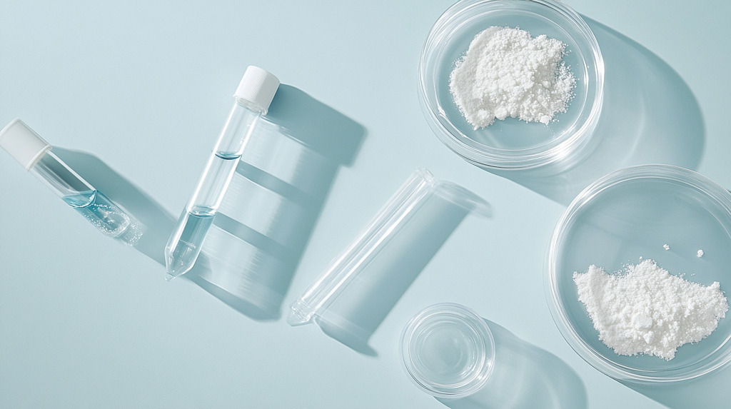 呈现透明质酸强大锁水能力的美容成分背景AI