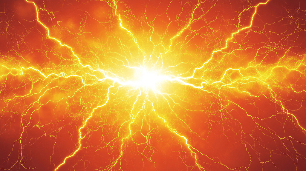 黑夜中划破长空气势磅礴的闪电AI