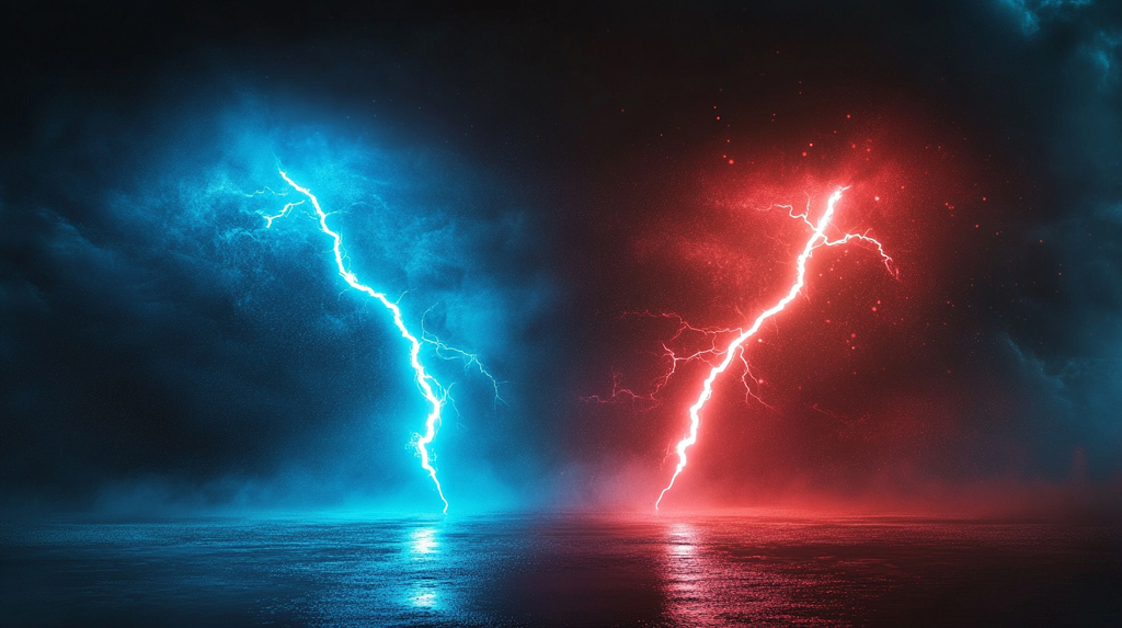 黑夜中划破长空气势磅礴的闪电AI