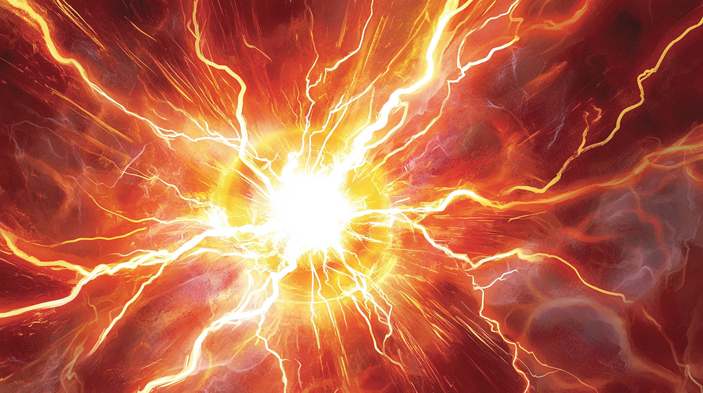 黑夜中划破长空气势磅礴的闪电AI