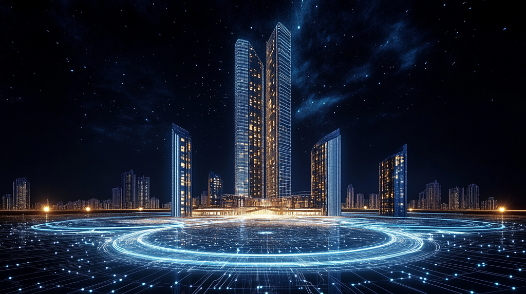 城市文化科技风背景图AI