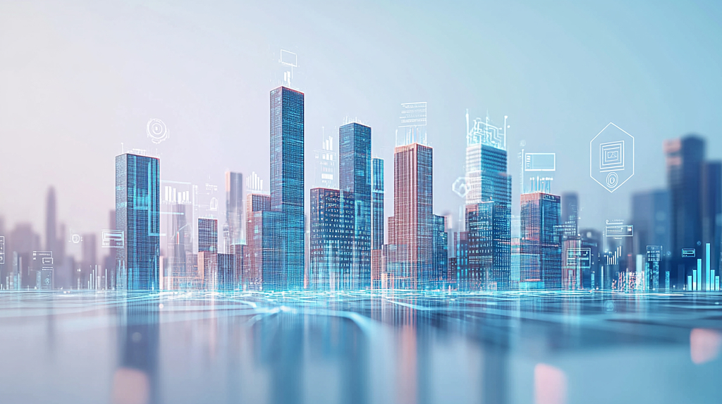 城市文化科技风背景图AI