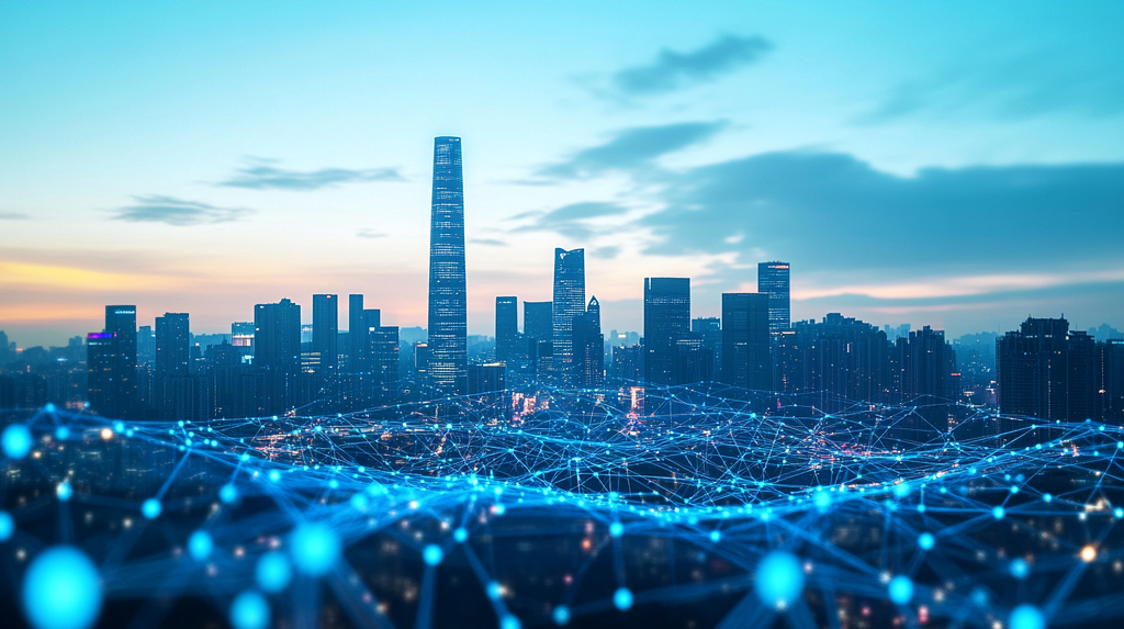 城市文化科技风背景图AI