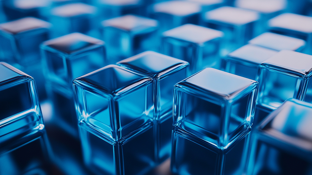 科技风透明冰块背景图AI