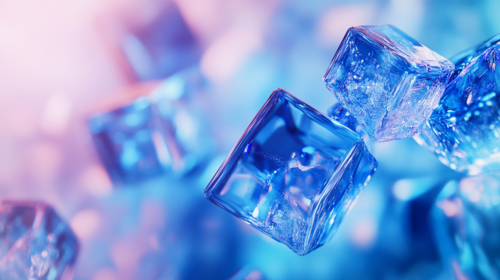 科技风透明冰块背景图AI