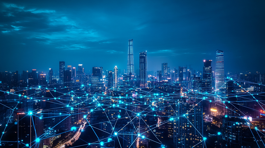 城市文化科技风背景图AI