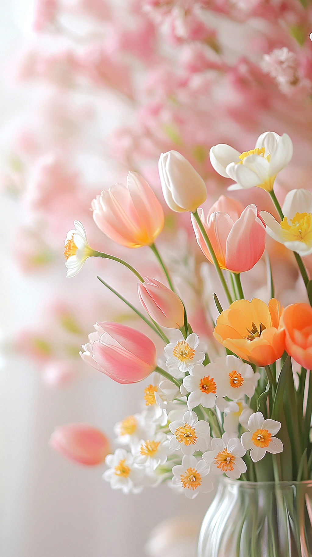 清新柔美花卉组合营造春日浪漫温馨氛围AI