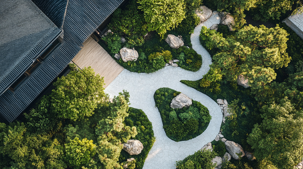 中式园林摄影图AI