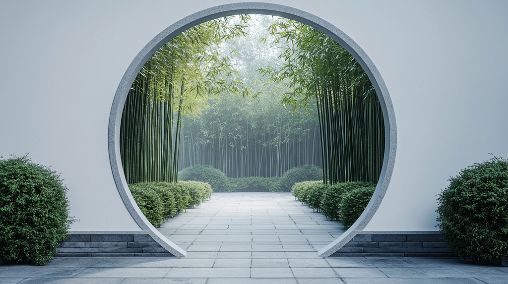 中式园林摄影图AI