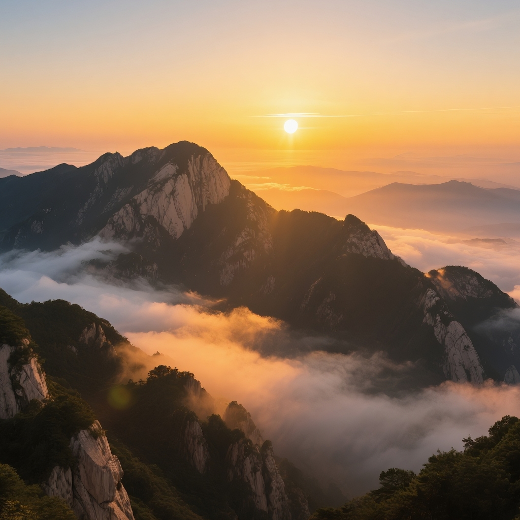 泰山之巅精美的作品