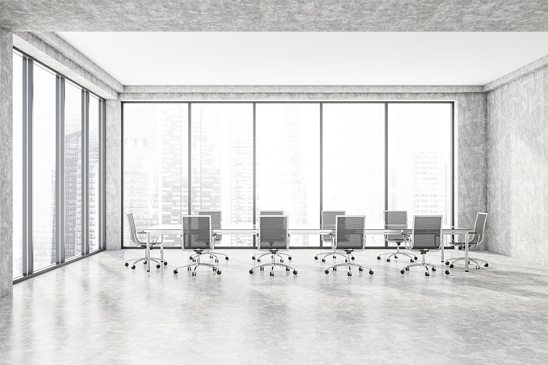 混凝土阁楼会议室内部