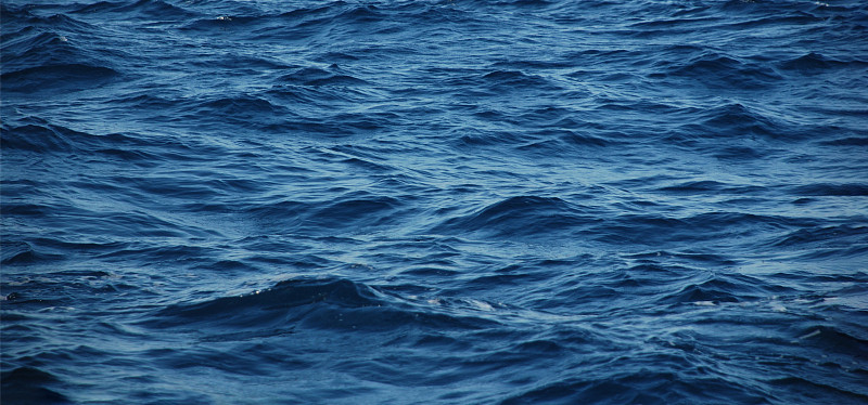 深蓝色的波浪，蓝色的水的纹理。深蓝色。海水背景