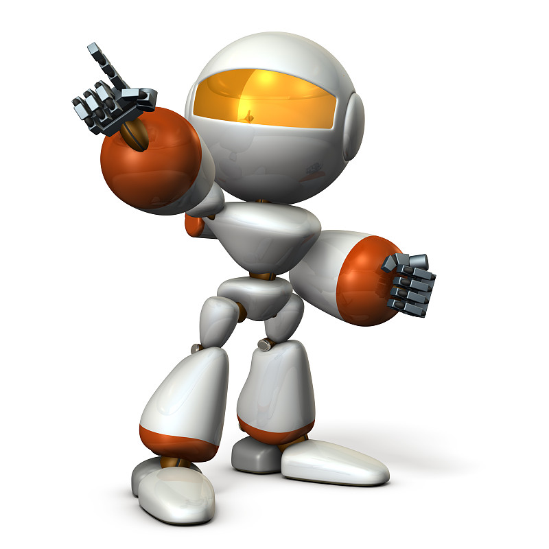 机器人正在指向一个目标。