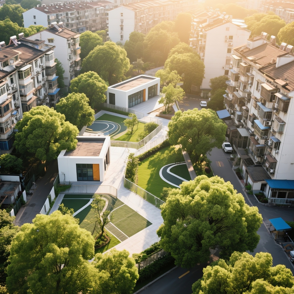 美丽的小区俯瞰图