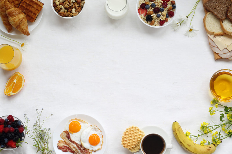 健康的早餐背景