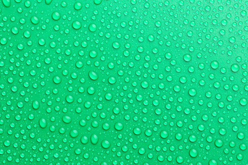 绿色背景的水滴纹理