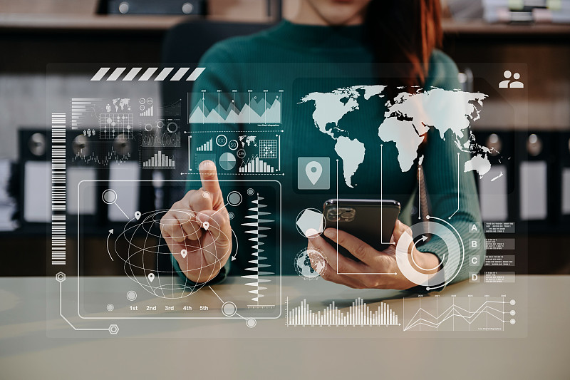 财务报告数据的业务运营资产负债表和损益表作为金融科技的概念。