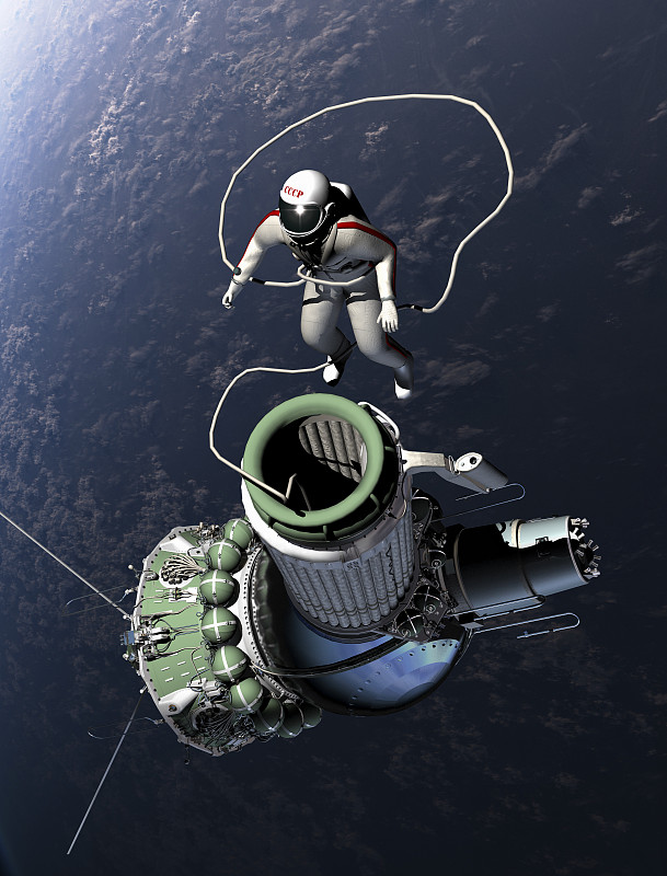 第一次太空行走。3 d演示。