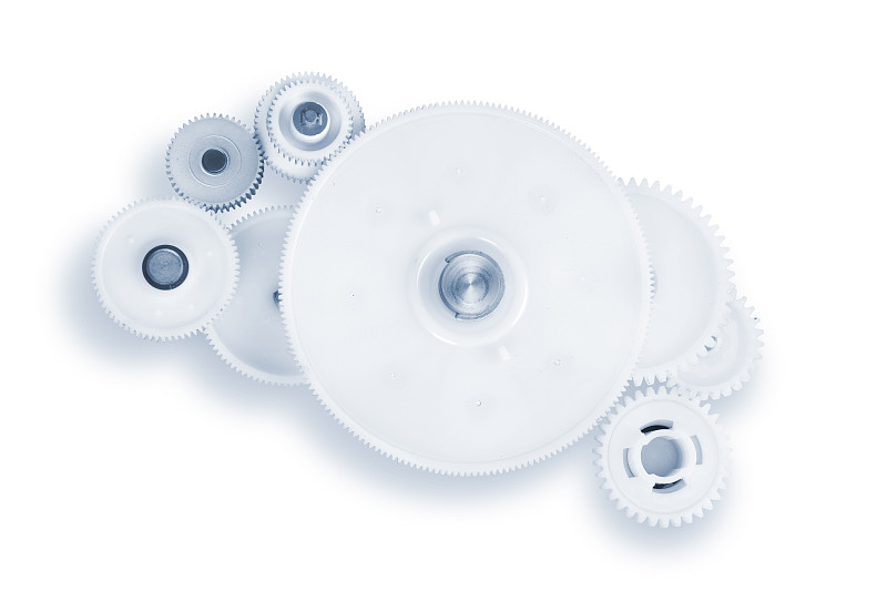 齿轮传动隔离在白色