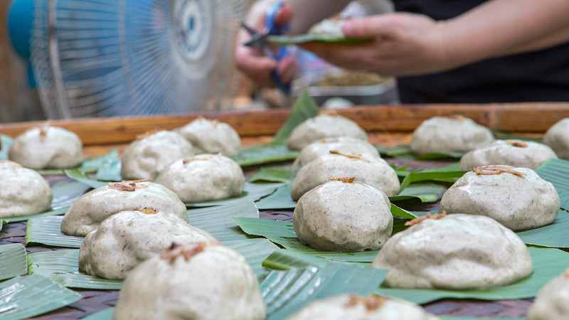 清明节，祭拜，祖先，祭品，草仔夸，竹皮，夸