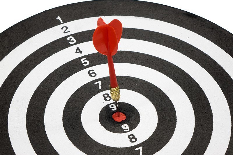 目标与箭头在中心的白色背景