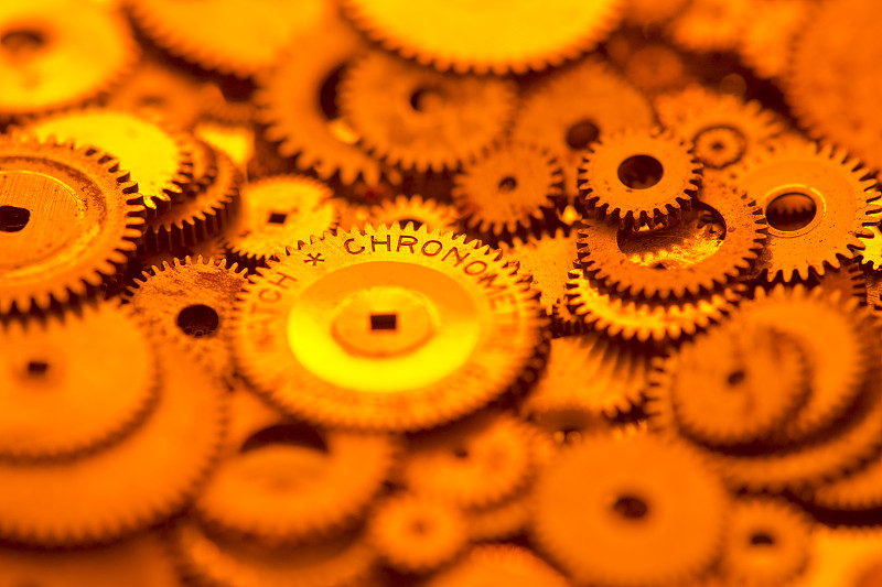 钟表车间的齿轮组