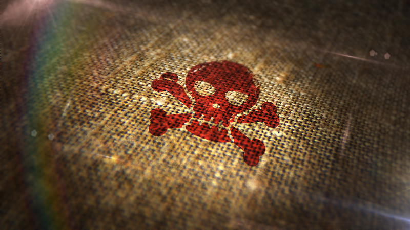 骷髅海盗和危险标志盖章和盖章