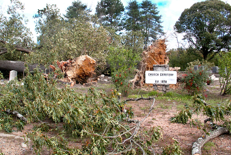 猛烈的暴风雨破坏了2号墓地