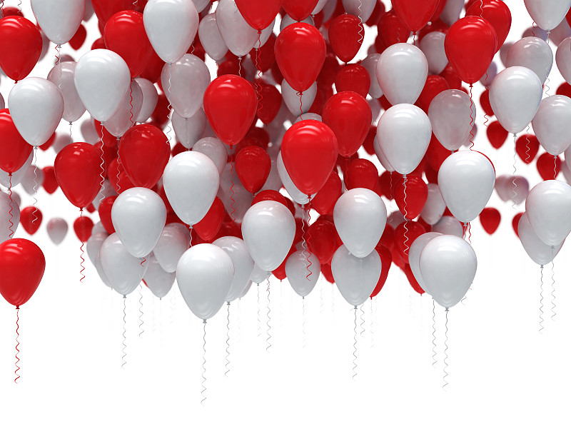 红色和白色的气球