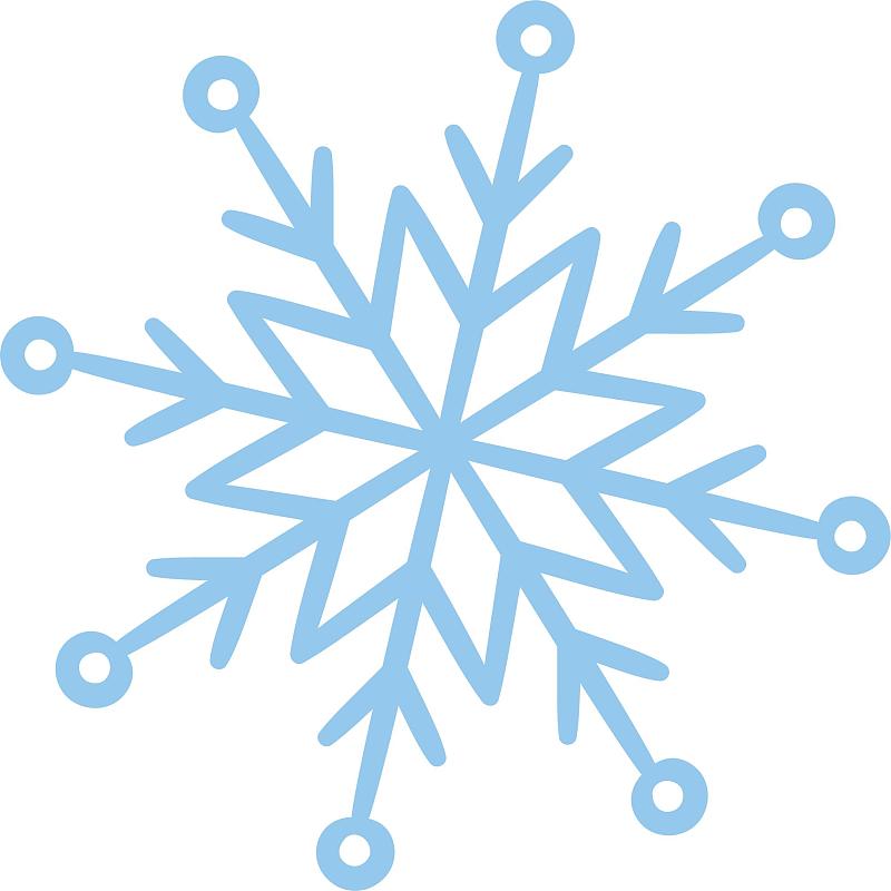 圣诞节蓝色雪花涂鸦卡通元素