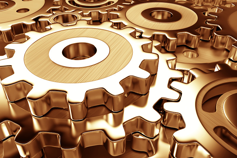 齿轮暗金(3d插图)