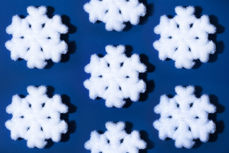 圣诞flatlay与雪花